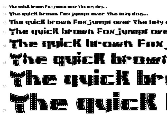 Movie Filmstrip font waterfall